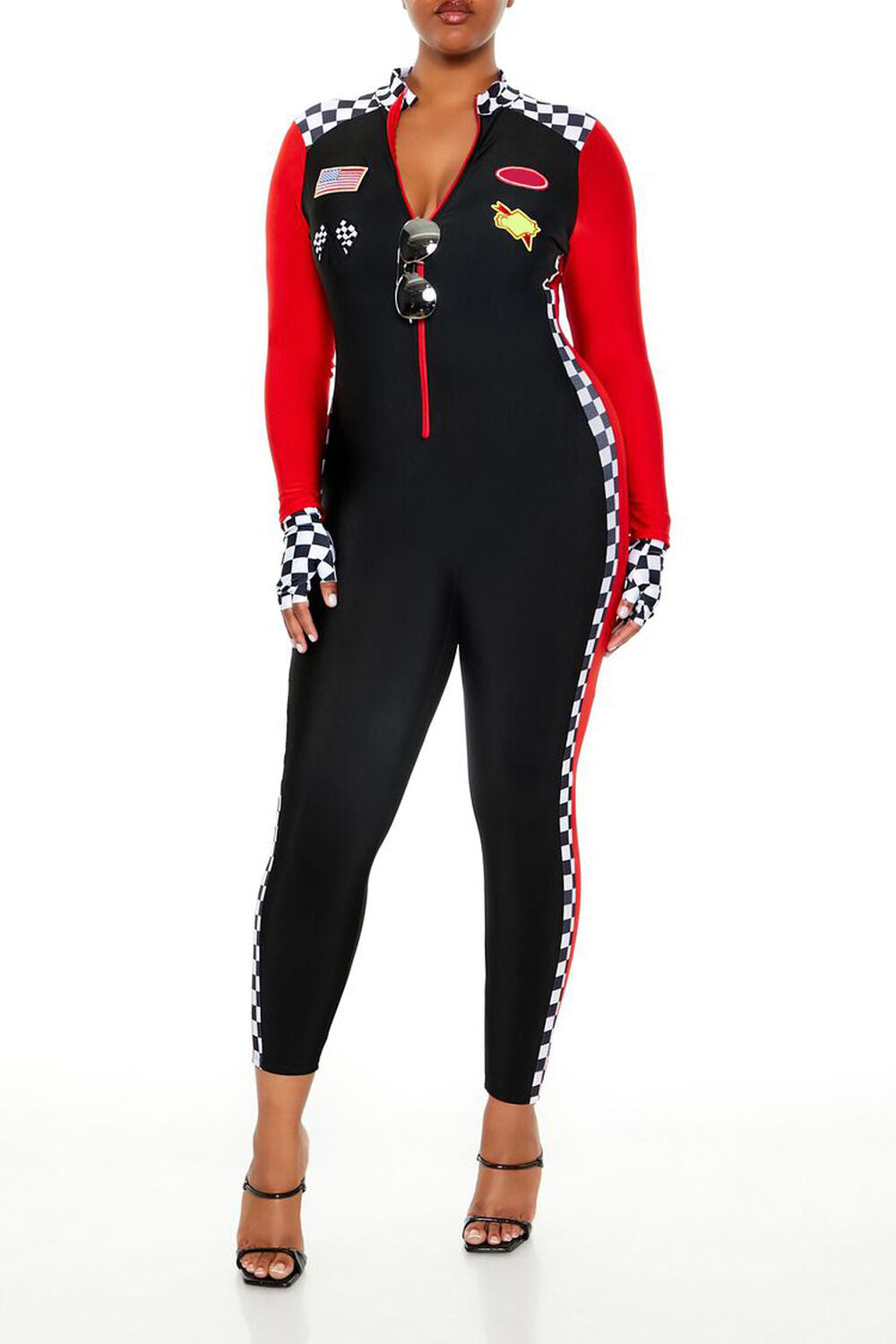 Plus Size Race Car Driver Costume Set