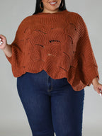 Plus-Size Fashion Women'S Knitted Pullover